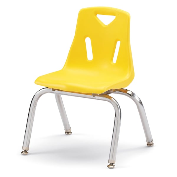 Jonti-Craft Berries Stacking Chairs with Chrome-Plated Legs, 12 in. Ht, Set of 6, Yellow 8142JC6007 - main